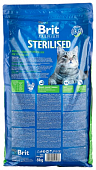 Сухой Корм Brit Premium Cat Sterilized для кастрированных котов с курицей и куриной печенью