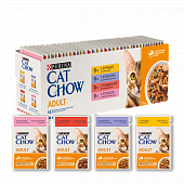 Паучи Cat Chow Adult Mix для взрослых кошек с курицей, ягнёнком, говядиной и лососем МИКС Паучи Cat Chow Adult Mix для взрослых кошек с курицей, ягнёнком, говядиной и лососем МИКС