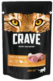 Паучи Crave для взрослых кошек с индейкой