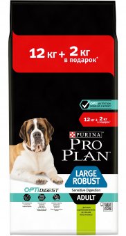 Корм Pro Plan Optidigest Robust для взрослых собак крупных пород мощного телослож. ягненок ПРОМОПАК