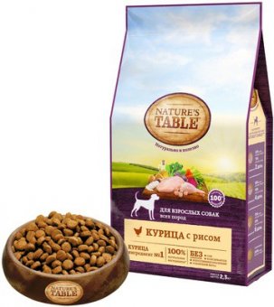 Корм Nature's Table для собак с курицей и рисом