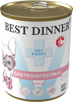 Банки Best Dinner Vet Profi Gastrointestinal Low Fat для собак при нарушениях пищеварения с птицей