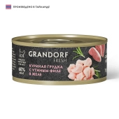 Консервы Grandorf Fresh для взрослых кошек куриная грудка с утиным филе в желе