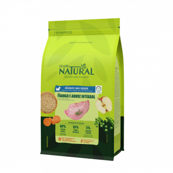 Корм Guabi Natural Dog Adult для взрослых собак мелких пород с цыплёнком и коричневым рисом