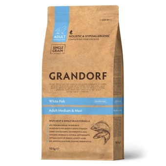 Корм Grandorf Adult Dog White Fish Med&Maxi для собак средних и крупных пород с белая рыбой, низкозерновой