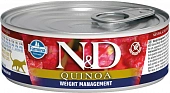 Консервы Farmina N&D Cat Quinoa Weight Management для кошек с кокосом для контроля...