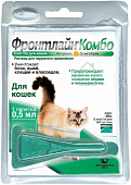 Капли на холку Фронтлайн Комбо для кошек более 1 кг против блох и клещей