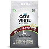 Комкующийся наполнитель Cat's White Activated Spring Fresh для кошачьего туалета с углем и ароматом весенней свежести