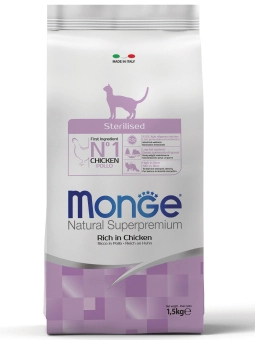 Корм Monge Cat Daily Line Sterilised для стерилизованных кошек из курицы