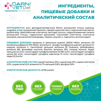 Корм Carni Vet Diet Cat Gastro Intestinal для кошек при растройствах ЖКТ