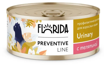 Консервы Florida Urinary для кошек для профилактики мочекаменной болезни с телятиной