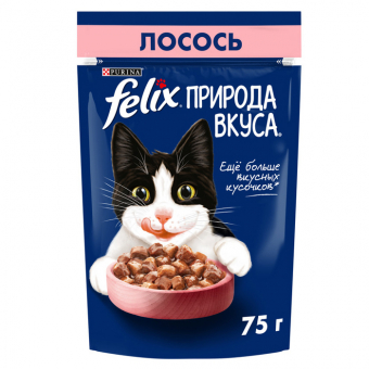 Влажный корм Felix Природа вкуса для взрослых кошек с лососем в соусе
