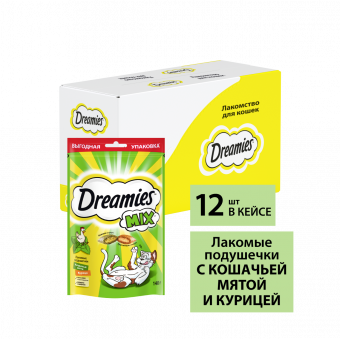 Лакомство Dreamies для кошек с Мискс с курицей и мятой