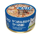 Банки Inaba Chiao Can для кошек с тунцом Кацуо и кацуобуси Банки Inaba Chiao Can для кошек с тунцом Кацуо и кацуобуси