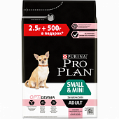 Сухой Корм Pro Plan Optiderma для взрослых собак малых и карликовых пород с чувствительной кожей с лососем ПРОМОПАК