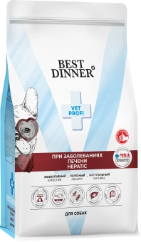 Сухой корм Best Dinner Vet Profi HEPATIC для любых собак, полнорационный диетический, при заболеваниях печени