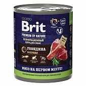 Банки Brit Premium by Nature для собак всех пород с говядиной и сердцем