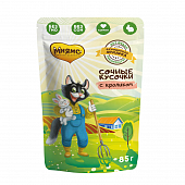 Паучи Мнямс Кот Федор для кошек с кроликом сочные кусочки в соусе «Фермерская ярмарка»