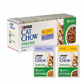 Паучи Cat Chow Sterilised Mix для кастрированных и стерилизованных кошек с курицей и ягнёнком MIX