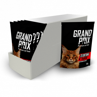 Паучи Grand Prix для взрослых кошек с телятиной и тыквой