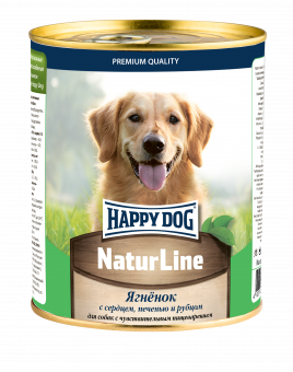 Консервы Happy Dog Natur Line для собак с ягнёнком, печенью, сердцем и рубцом 970г