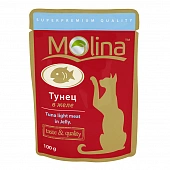Паучи Molina для кошек с тунцом в желе Паучи Molina для кошек с тунцом в желе