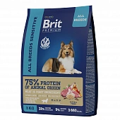 Сухой Корм Brit Premium Adult All Breed Sensitive для собак всех пород с...