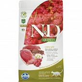 Сухой Корм Farmina N&D Adult Grain Free Quinoa Urinary Duck беззерновой для кошек с уткой и киноа при МКБ Сухой Корм Farmina N&D Adult Grain Free Quinoa Urinary Duck беззерновой для кошек с уткой и киноа при МКБ