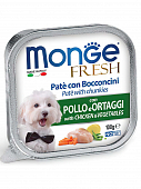 Ламистеры Monge Dog Fresh для собак с курицей и овощами