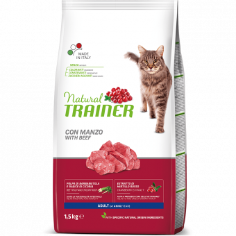 Корм Natural Trainer Cat Adult Beef для взрослых кошек с говядиной