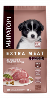 Корм Мираторг Pro Meat для щенков средних пород с нежной телятиной