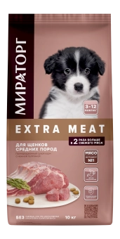 Корм Мираторг Pro Meat для щенков средних пород с нежной телятиной