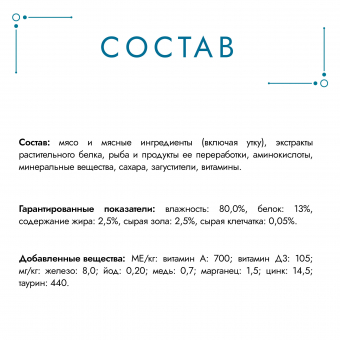 Влажный корм Гурмэ Перл Нежное филе для кошек, с уткой в соусе