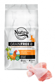 Корм Nutro Grain Free для кошек со свежей курицей и экстрактом розмарина