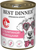 Консервы Best Dinner для собак. Меню №4 Телятина с овощами