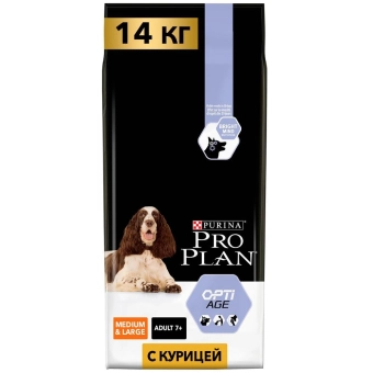 Сухой корм Pro Plan для взрослых собак старше 7 лет средних и крупных пород, с высоким содержанием курицы