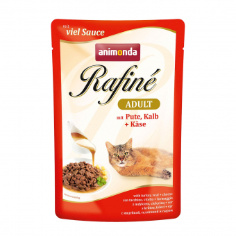 Паучи Animonda Rafiné Soupé Adult для кошек. Коктейль из мяса индейки, телятины и сыра
