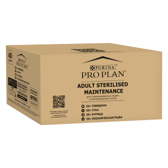 Влажный корм PRO PLAN® Sterilised MAINTENANCE для взрослых стерилизованных кошек с говядиной, курицей, уткой, рыбой