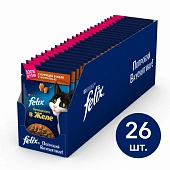 Паучи Felix Sensations для кошек с курицей в желе с морковью Паучи Felix Sensations для кошек с курицей в желе с морковью