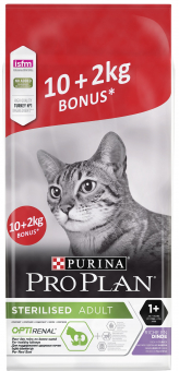 Корм Purina Pro Plan Sterilised для стерилизованных кошек с индейкой 10+2 кг ПРОМОПАК