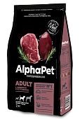 Корм Alphapet Superpremium для взрослых собак средних пород с говядиной и потрошками