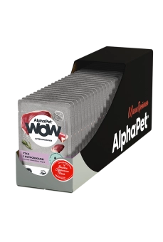 Паучи Alphapet Wow для кошек с чувствительным пищеварением с уткой и потрошками