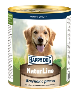 Консервы Happy Dog Natur Line для собак с ягнёнком и рисом 