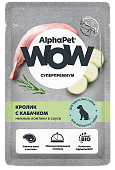 Паучи Alphapet Wow для собак нежные ломтики кролика с кабачком в соусе