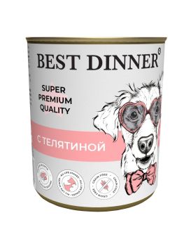 Консервы Best Dinner Мясные деликатесы для щенков и юниоров. Телятина 340г