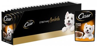 Паучи Cesar для собак жаркое с уткой