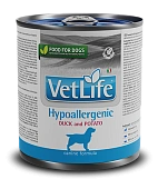 Консервы Farmina Vet Life Natural Diet Dog Hypoallergenic паштет для собак с уткой и картофелем при пищевой аллергии