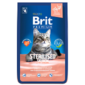 Сухой Корм Brit Premium Cat Sterilized для кастрированных котов с лососем и курицей