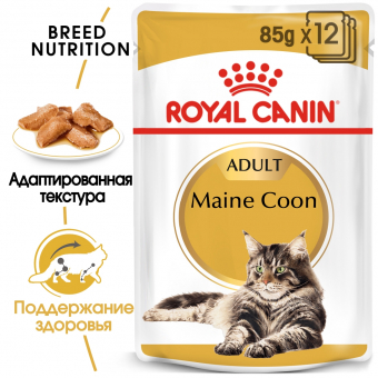 Паучи Royal Canin Maine Coon Adult (в соусе) для взрослых кошек породы Мейн Кун