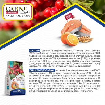 Корм Carni Medium Maxi для средних и крупных пород собак слососем, апельсином и клюквой
